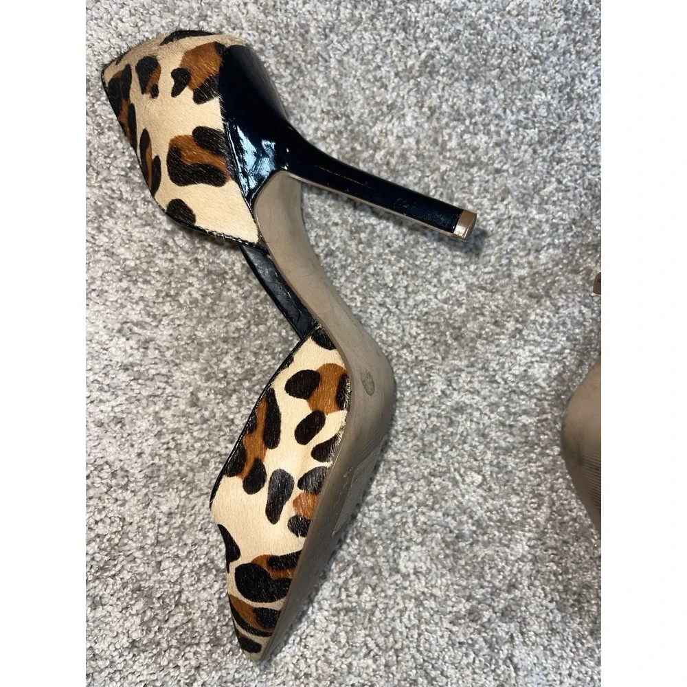 BCBGeneration Paris Leopard Print Cow Hair‎ Pumps Heels Womens 8.5